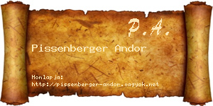 Pissenberger Andor névjegykártya
